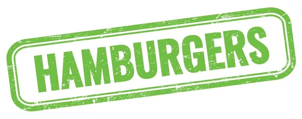 Hamburgers Texto Verde Grungy Vintage Rectángulo Sello — Foto de Stock