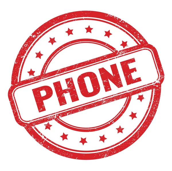 Phone Tekst Czerwonym Grungy Rocznika Okrągły Stempel Gumowy — Zdjęcie stockowe