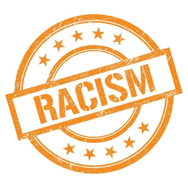 Racismo Testo Scritto Timbro Arancio Rotondato Gomma Vintage — Foto Stock