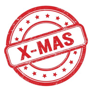 Kırmızı grungy vintage lastik damgalı X-MAS metni.