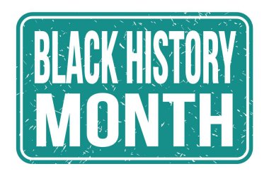 KARA TARİHİ AY, mavi dikdörtgen mühür işareti üzerine yazılmış kelimeler