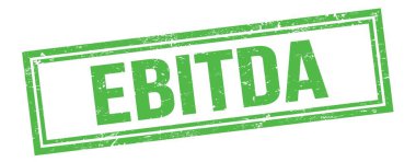 Yeşil grungy vintage dikdörtgen damgalı EBITDA metni.