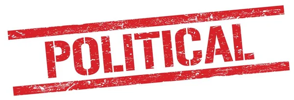 Polityczny Tekst Czerwonym Prostokątnym Znaku Znaczka Grungy — Zdjęcie stockowe