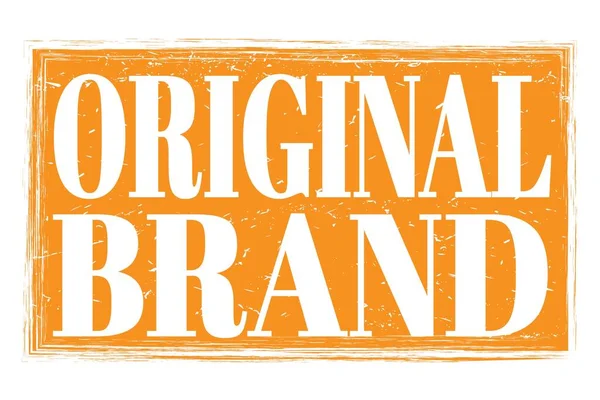 Marca Original Palabras Escritas Signo Sello Grungy Naranja — Foto de Stock