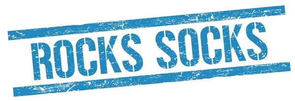 Rocks Socks Szöveg Kék Grungy Téglalap Bélyegző Táblán — Stock Fotó