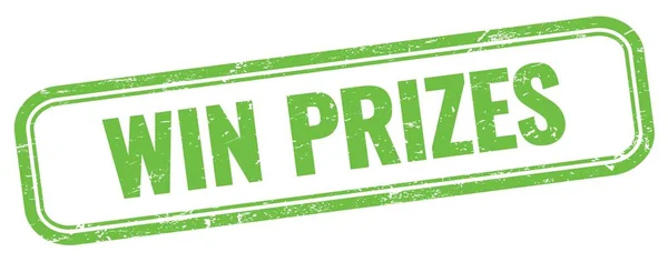 Текст Win Prizes Марці Зеленого Гранжевого Вінтажного Прямокутника — стокове фото