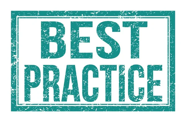 Best Practice Woorden Geschreven Blauwe Rechthoek Stempel Teken — Stockfoto