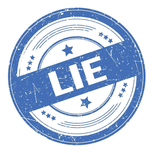 Lie Word Writed Blueラウンドスタンプ — ストック写真