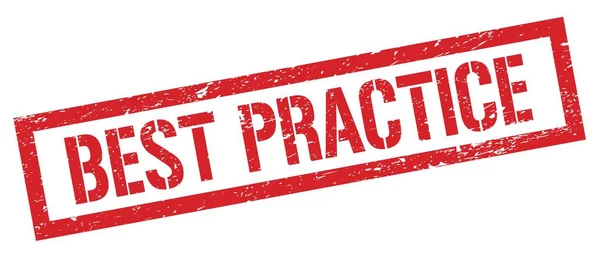 Best Practice Rot Grungy Rechteck Stempelschild — Stockfoto