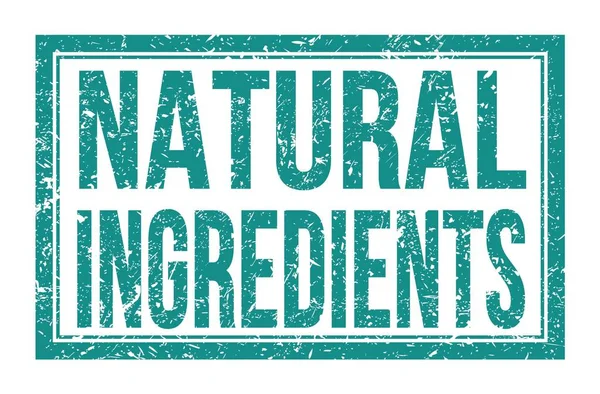 Ingredientes Naturales Palabras Escritas Signo Del Sello Del Rectángulo Azul — Foto de Stock