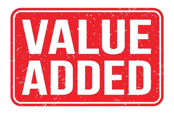 Value Added Words Written Red Rectangle Stamp Sign — Stock Photo, Image