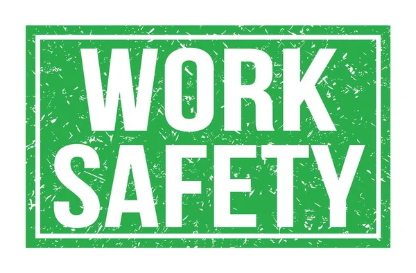 Segurança Trabalho Palavras Escritas Sinal Verde Selo Retângulo — Fotografia de Stock