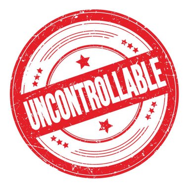 Kırmızı yuvarlak kirli desen damgası üzerinde Kontrol Edilemez metin.