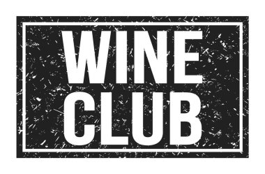 Şarap Kulübü, siyah dikdörtgen mühür işareti üzerine yazılmış kelimeler