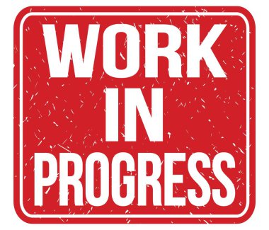 PROGRESS İŞ, kırmızı vintage mühür işareti üzerine yazılmış metin