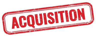Kırmızı grungy dikdörtgen damgalı ACQUISION metin.