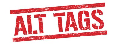 Kırmızı grungy dikdörtgen işareti üzerinde ALT TAGS metni.