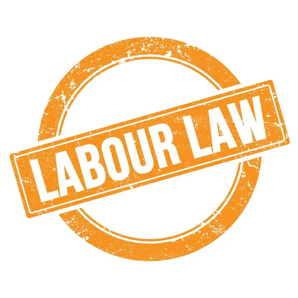 Labour Law Text Orange Grungy Vintage Stamp — 图库照片