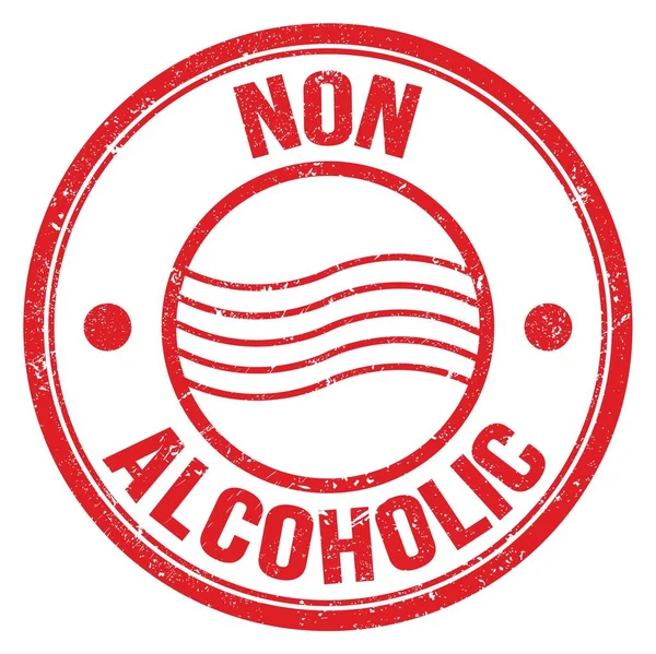 Non Alcoholic Napis Czerwonym Okrągłym Znaku Znaczka Pocztowego — Zdjęcie stockowe