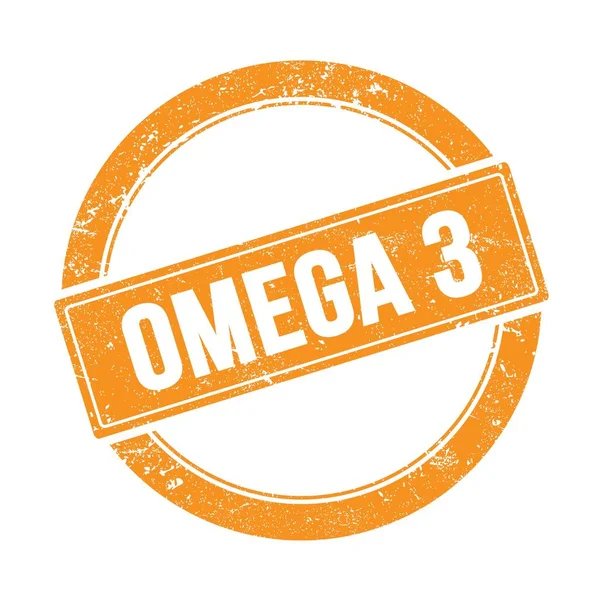 OMEGA 3 metin üzerinde turuncu grungy yuvarlak vintage pul.