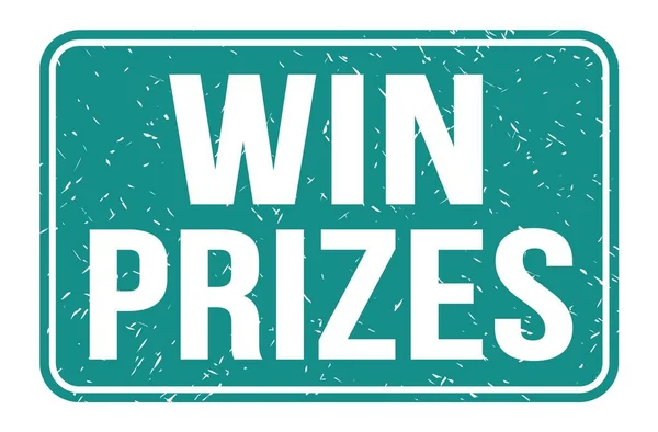 Win Prizes Words Written Blue Rectangle Stamp Sign — Stock Photo, Image