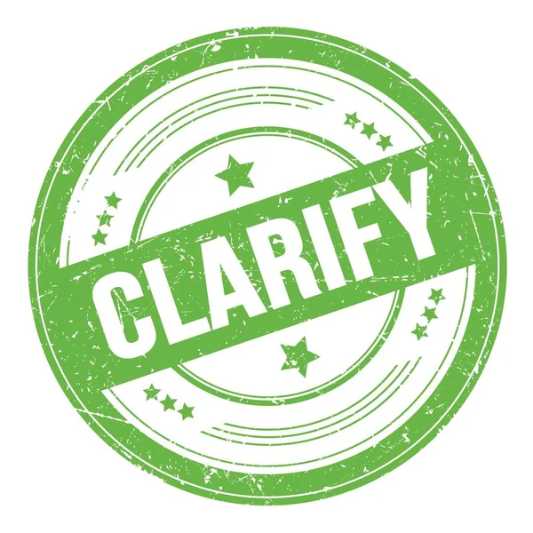 Yeşil yuvarlak grungy desen damgası üzerine CLARIFY metin.