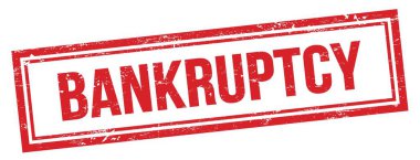 Kırmızı grungy vintage dikdörtgen damgalı BANKRUPTCY metin.