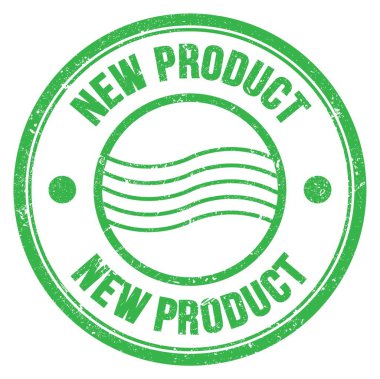 Yeşil yuvarlak posta pulu tabelasına yazılmış yeni prodüksiyon kelimesi