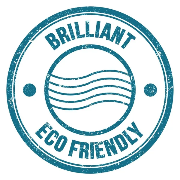 Brilliant Eco Friendly Текст Написанный Голубой Круглой Почтовой Марке — стоковое фото