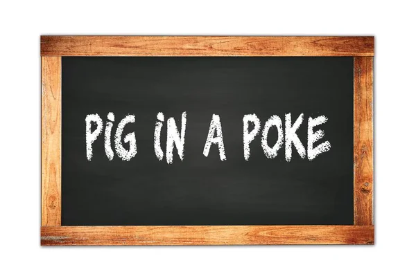 Pig Texto Poke Escrito Quadro Madeira Preto Escola Quadro — Fotografia de Stock