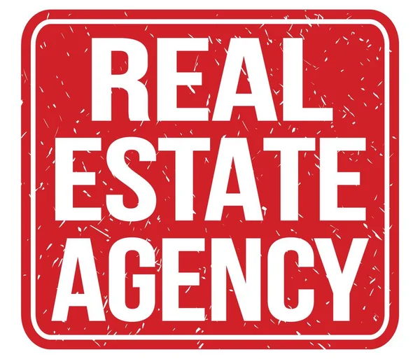 Real Estate Agency Tekst Napisany Czerwonym Znaku Vintage — Zdjęcie stockowe