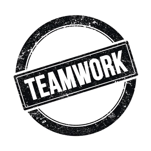 Teamwork Texto Preto Grungy Rodada Selo Vintage — Fotografia de Stock