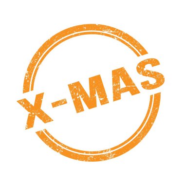 Turuncu grungy vintage yuvarlak damgalı X-MAS metni.