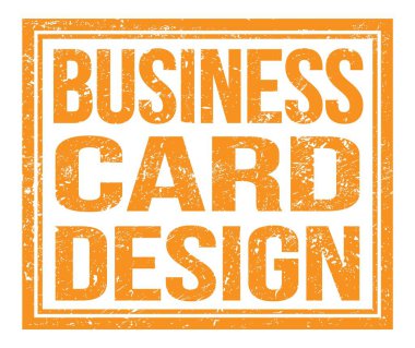 İŞ KARTI DESIGN, turuncu grungy damgası üzerine yazılmış