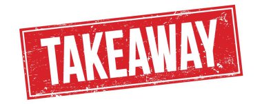 Kırmızı grungy dikdörtgen damga işareti üzerinde TAKEAway metin.