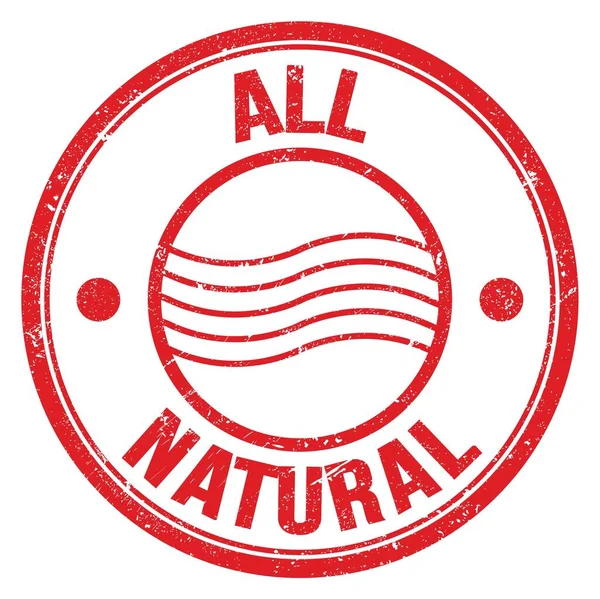 All Natural Text Written Red Postal Stamp Sign — Zdjęcie stockowe
