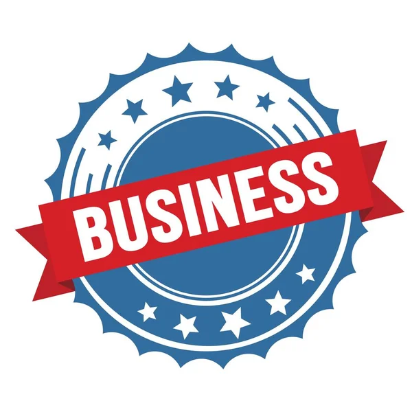 Business Text Red Blue Ribbon Badge Stamp — Stock Fotó
