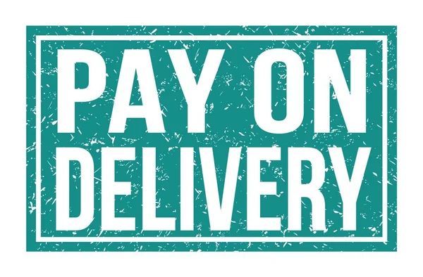 Pay Delivery Words Written Blue Rectangle Stamp Sign — Stock Photo, Image