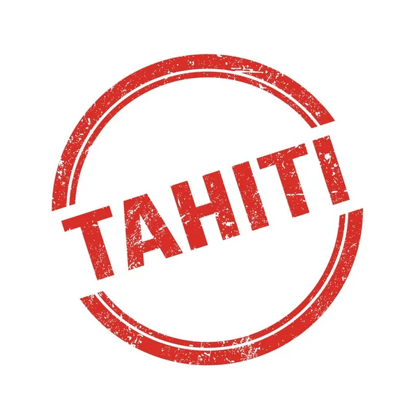 Tahiti Szöveg Piros Grungy Vintage Kerek Bélyegzővel — Stock Fotó