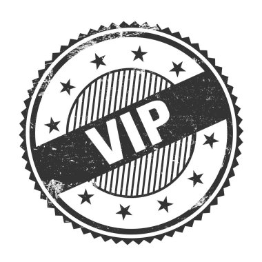 VIP metni siyah grungy zig zag kenarları yuvarlak mühür üzerine yazılmış.