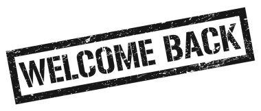 Hoş geldiniz Siyah, kirli, dikdörtgen damga işareti.