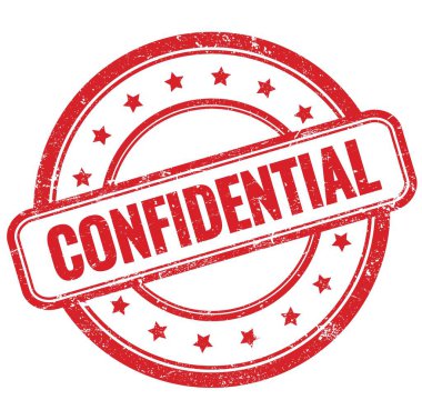 Kırmızı, eski, pasaklı, yuvarlak, lastik damgalı gizli metin..