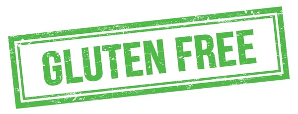 Gluten Free Text Green Grungy Vintage Rectangle Stamp — Stock Photo, Image