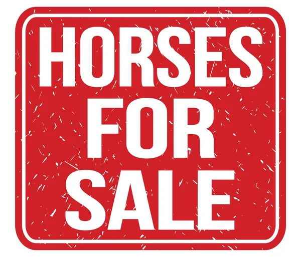 Horses Vendre Texte Écrit Sur Timbre Vintage Rouge Signe — Photo