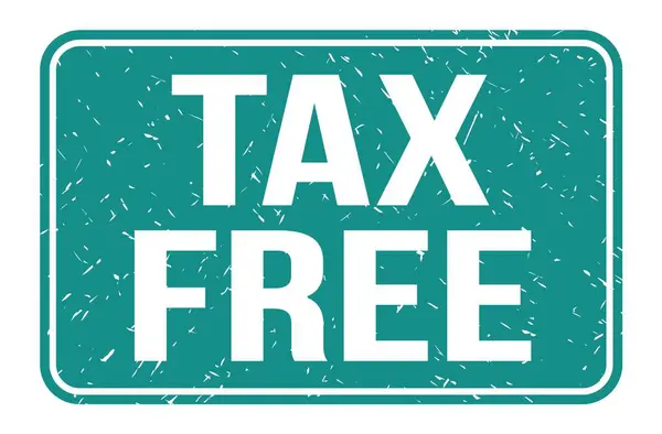 Tax Free Slova Napsaná Modrém Obdélníkovém Znaku — Stock fotografie