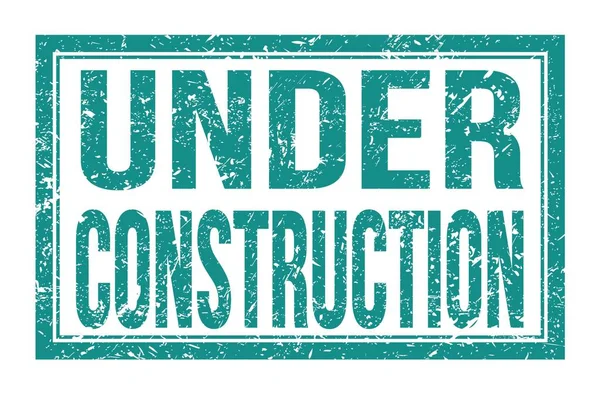 Construction Words Written Blue Rectangle Stamp Sign — Stock Photo, Image