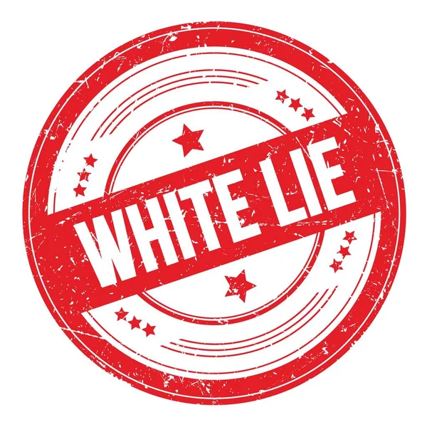 White Lie Text Red Grungy Texture Stamp — Stock Photo, Image