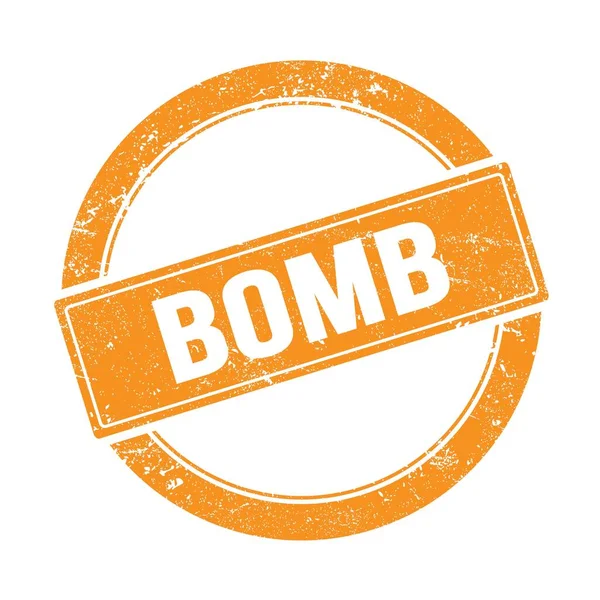 Turuncu grungy round vintage pullu BOMB metni.
