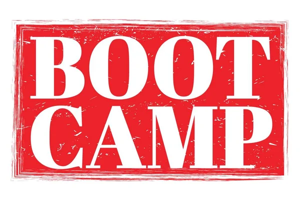 Stock image BOOT CAMP, words written on red grungy stamp sign