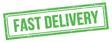 Yeşil grungy vintage dikdörtgen damgalı FAST DELIVERY metin.